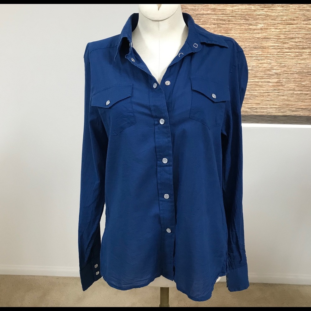 Michael Kors women’s button up dark blue shirt